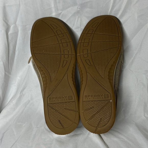 Sperry Topsider Angelfish Varsity Boat Linen Oat Leather Shoes Size 8 - Picture 11 of 12